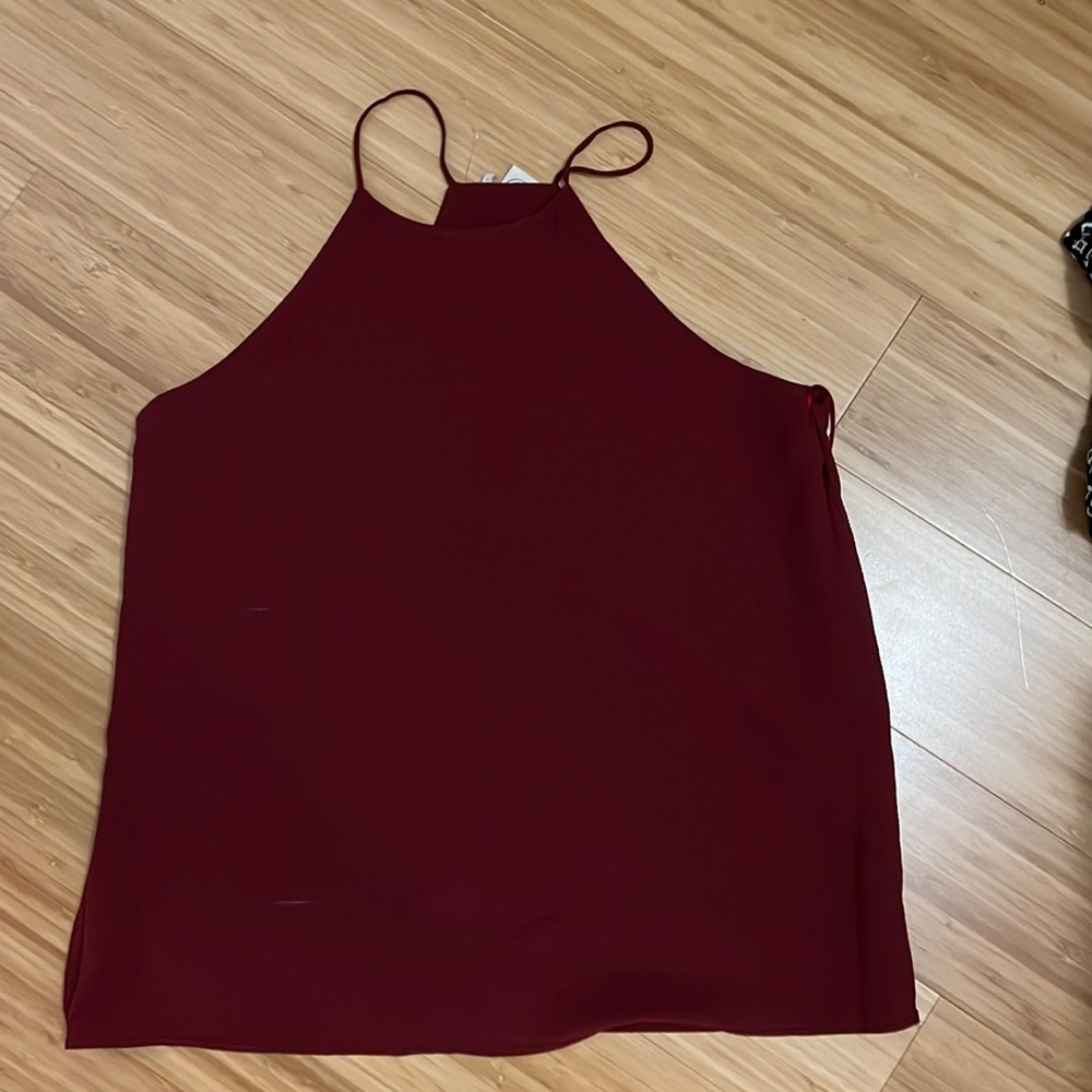NWOT paper crane maroon burgundy tank S